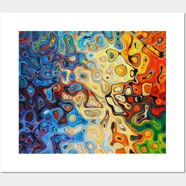 Runoff pattern / Amazing colorful art / Face mask and more Wall Art by Polokat